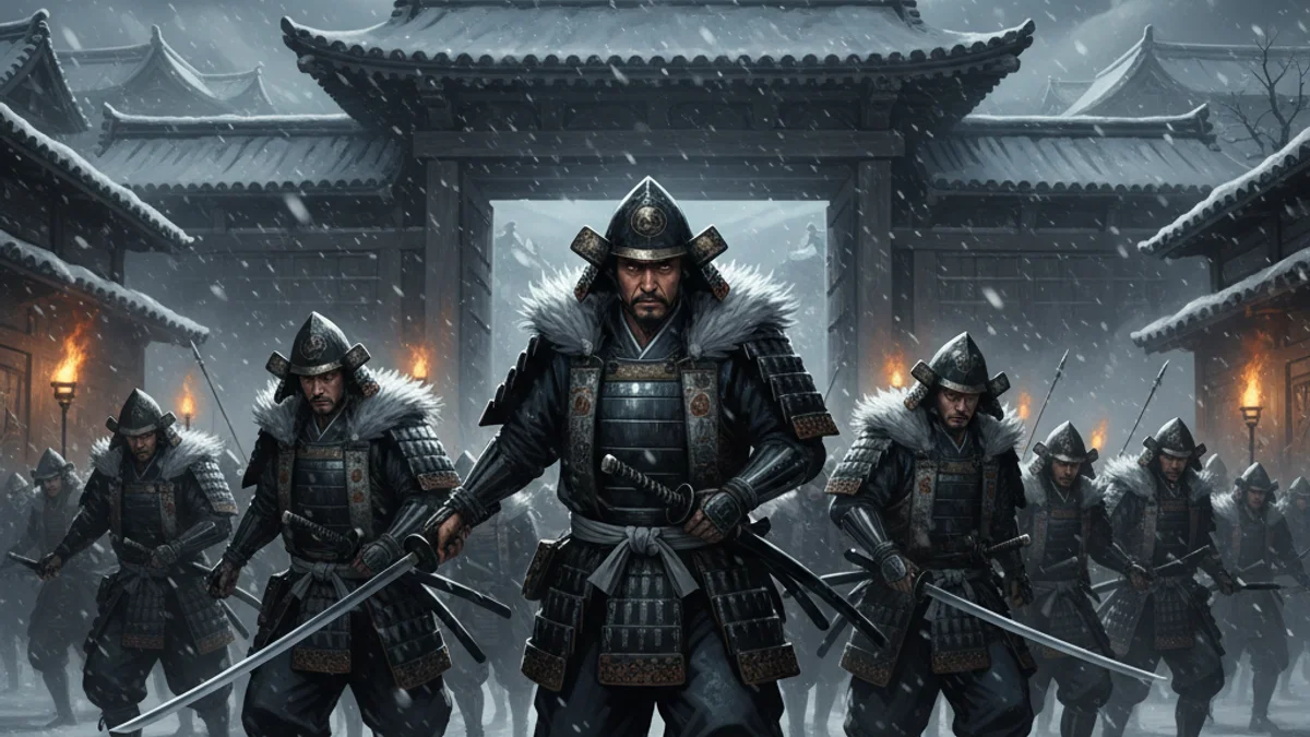 Illustration for The 47 Ronin - a tales of bushido Japanese Samurai Legends story with moral lessons