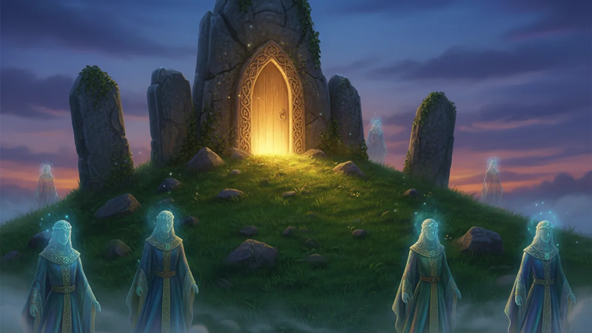 Illustration for The Aos Sí - a mythical creatures Celtic Myths story with moral lessons