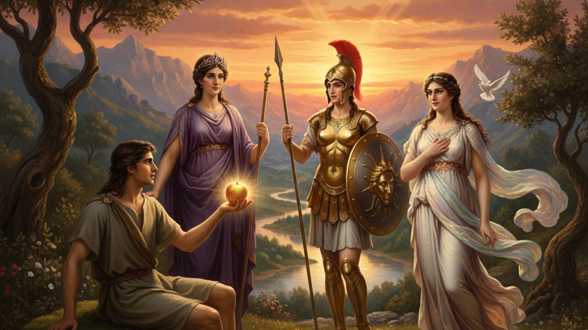 Illustration for The Apple of Discord - a famous myths Greek Myths story with moral lessons