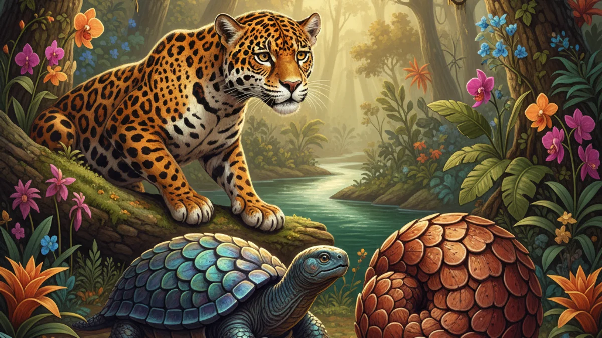 The Beginning of the Armadillos - Animal Origins story illustration from Kipling's Just So Stories