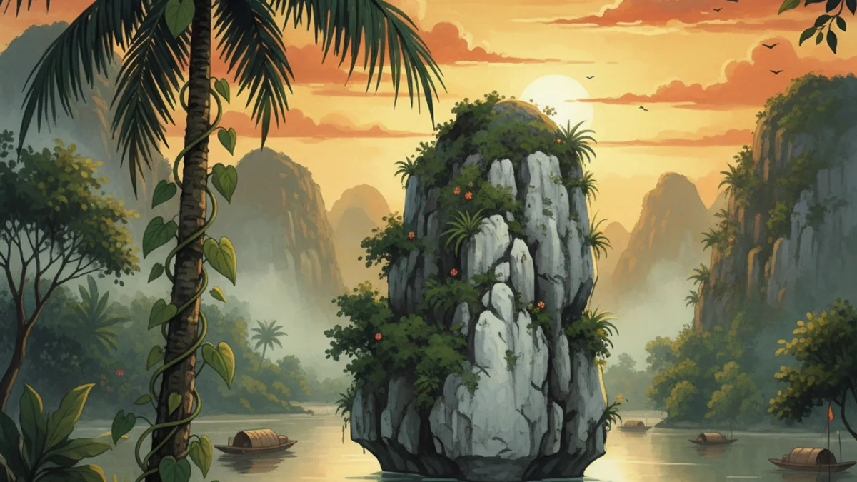 Illustration for The Betel and Areca Nut - a classic tales Vietnamese Folklore story with moral lessons