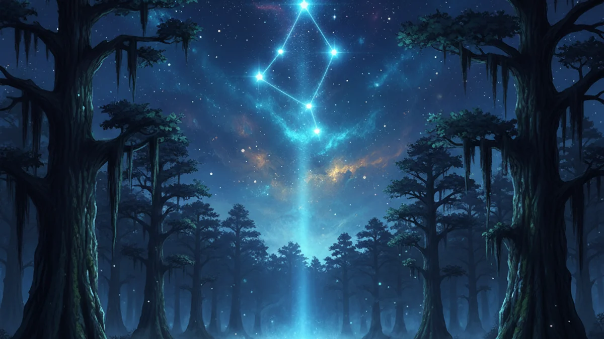 Illustration for The Big Dipper and the Drinking Gourd - a constellation myths Cross-Cultural Themes story with moral lessons