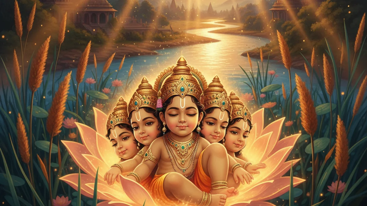 Illustration for The Birth of Kartikeya - a gods and demons Hindu Epics story with moral lessons