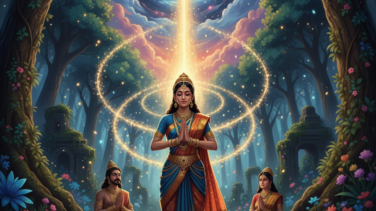 Illustration for The Birth of the Pandavas - a stories from the mahabharata Hindu Epics story with moral lessons