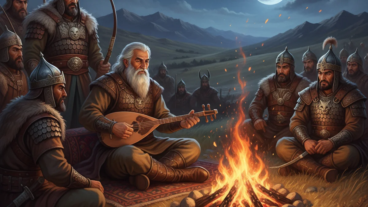 The Book of Dede Korkut - Turkish Tales story illustration from Middle Eastern Folklore