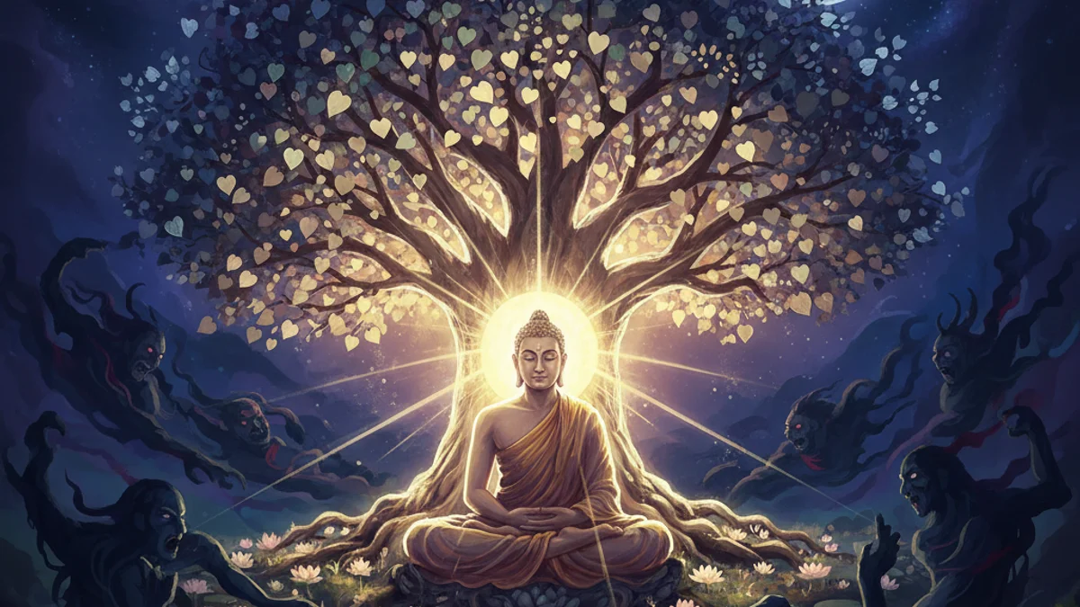 The Buddha's Enlightenment - Tales of Ancient Thinkers story illustration from Stories of Famous Philosophers