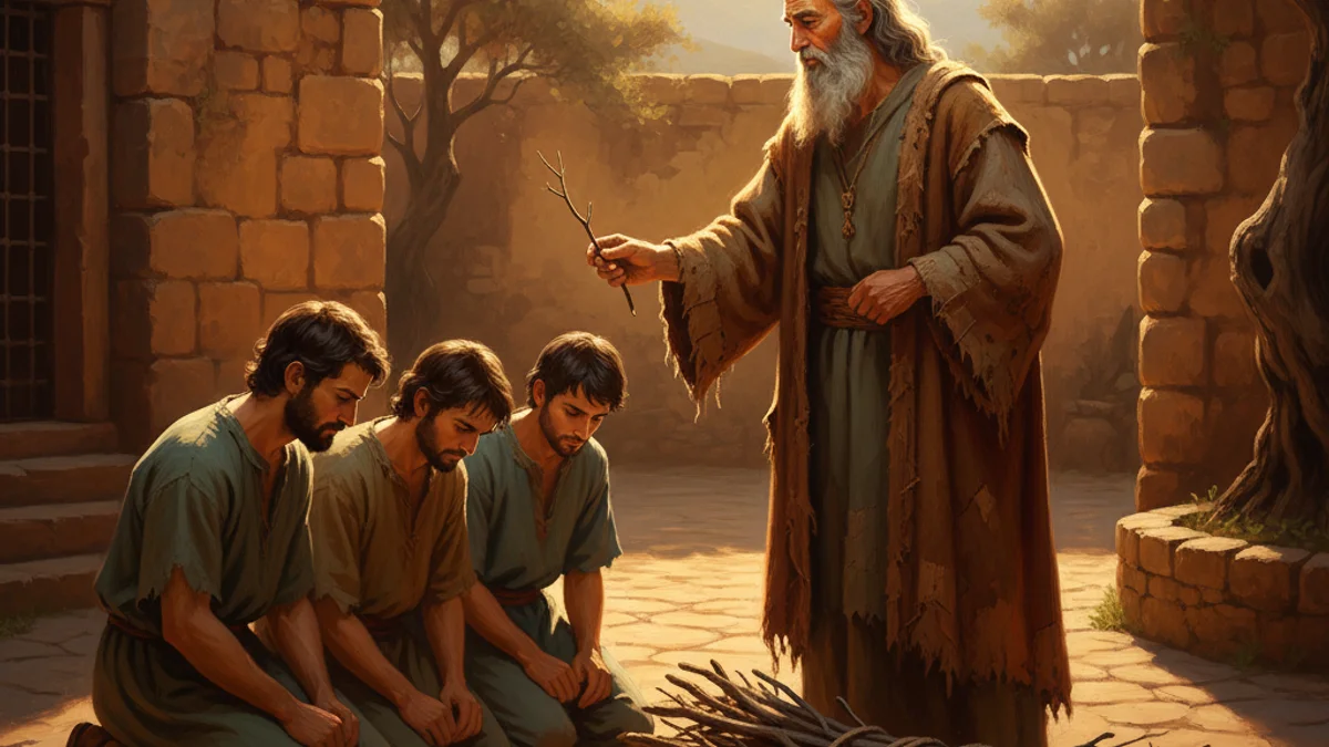 The Bundle of Sticks - Aesop's Fables Extended story illustration from Moral Fables