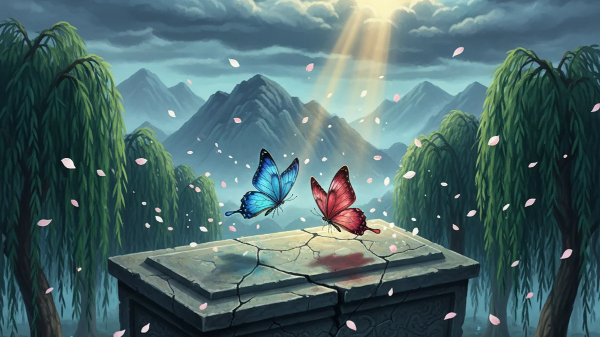 Illustration for The Butterfly Lovers - a famous heroes Chinese Legends story with moral lessons