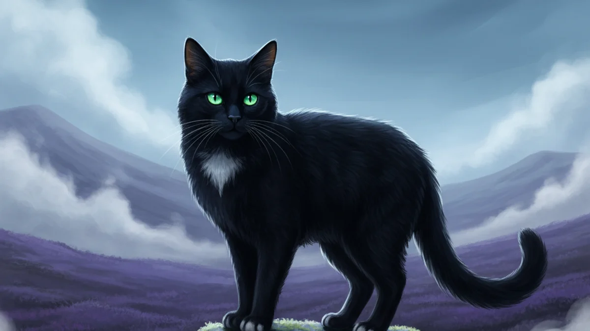 Illustration for The Cat Sìth - a mythical creatures Celtic Myths story with moral lessons