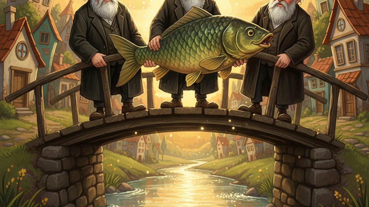 The Chelm Fish - Fools of Chelm story illustration from Jewish Folklore