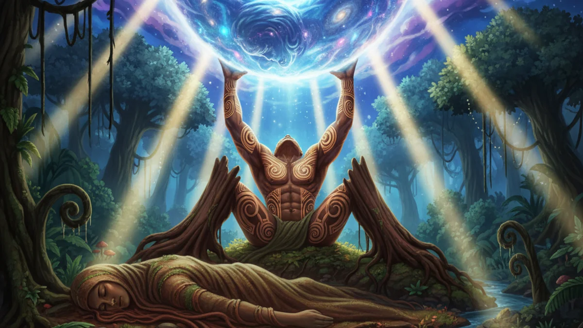 The Children of Rangi and Papa - Creation Stories story illustration from Maori Mythology