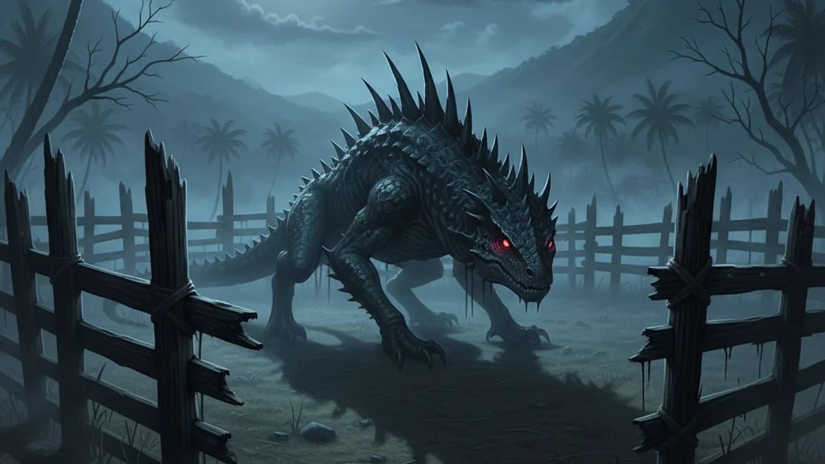 The Chupacabra - Mythical Creatures story illustration from Latin American Folklore