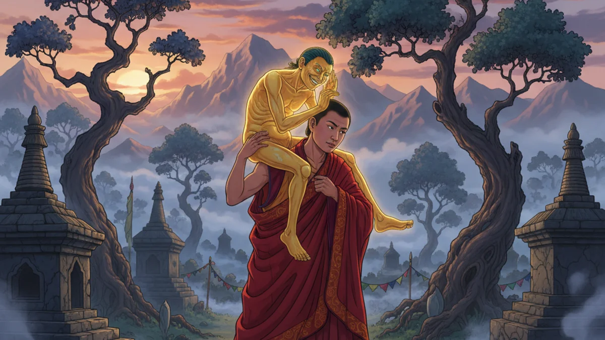 The Corpse Stories - Buddhist Tales story illustration from Tibetan Folklore