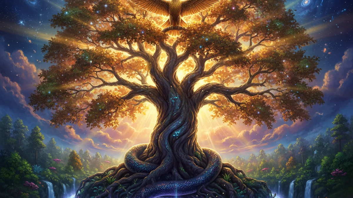 The Cosmic Tree - Creation Myths story illustration from Slavic Mythology