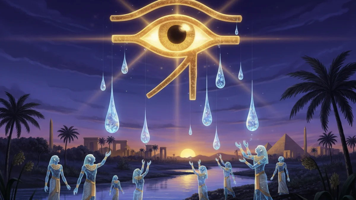 Illustration for The Creation of Mankind - a creation myths Egyptian Mythology story with moral lessons