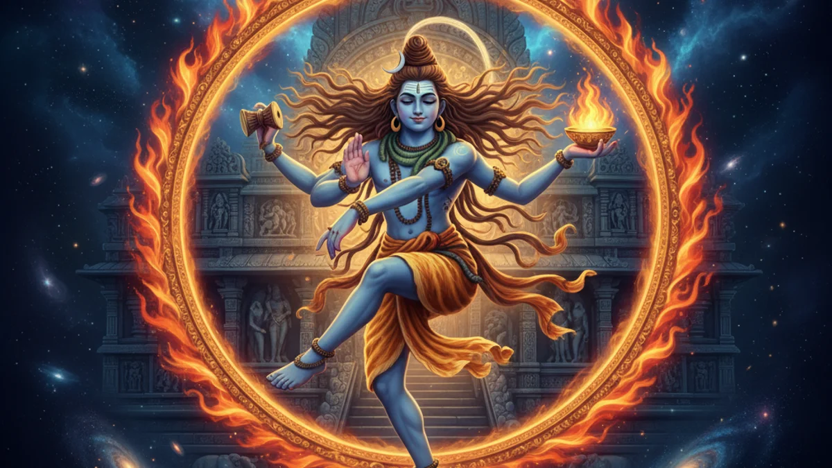 The Dance of Shiva - Stories of Vishnu and Shiva story illustration from Hindu Puranas