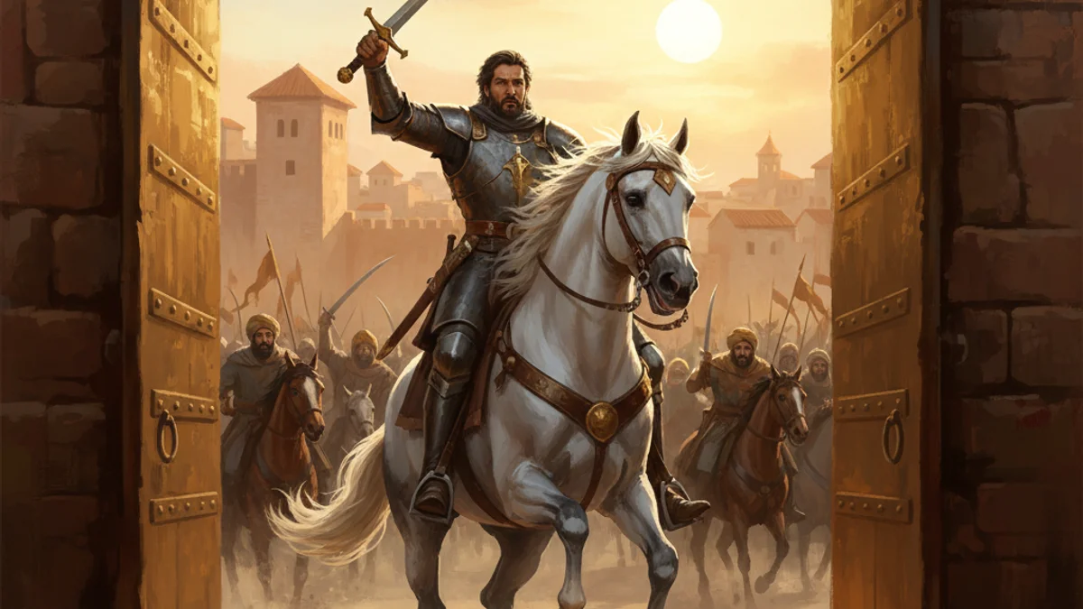 The Death of El Cid - Spanish Legends story illustration from El Cid