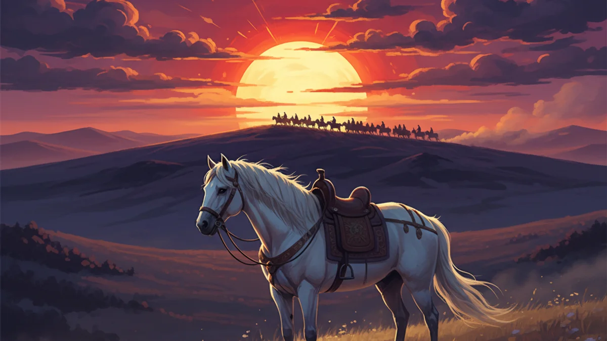 Illustration for The Death of Genghis Khan - a folklore of genghis khan Mongolian Epics story with moral lessons