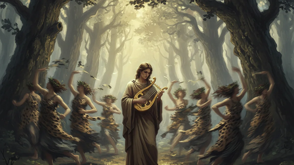 Illustration for The Death of Orpheus - a heroes Greek Myths story with moral lessons