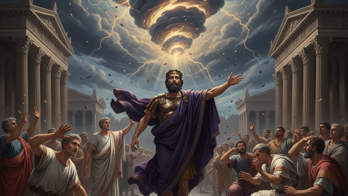 Illustration for The Death of Romulus - a founding legends Roman Mythology story with moral lessons