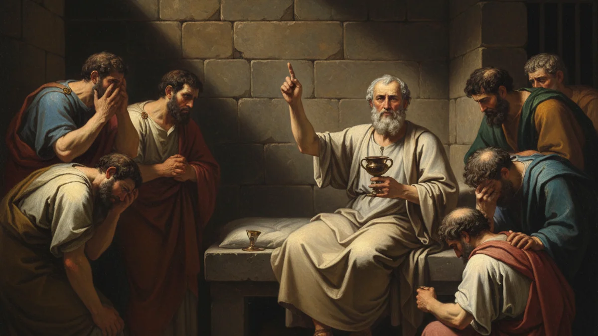 Illustration for The Death of Socrates - a socratic dialogues Stories of Famous Philosophers story with moral lessons