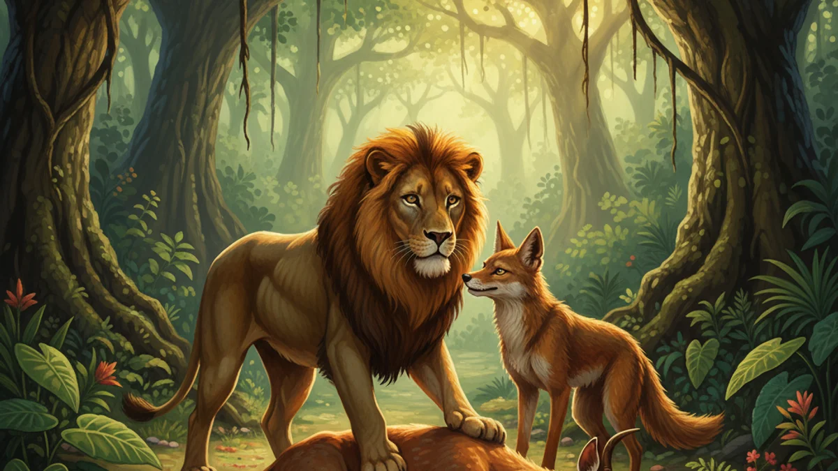 Illustration for The Deer Without a Heart - a animal stories with life lessons Panchatantra story with moral lessons