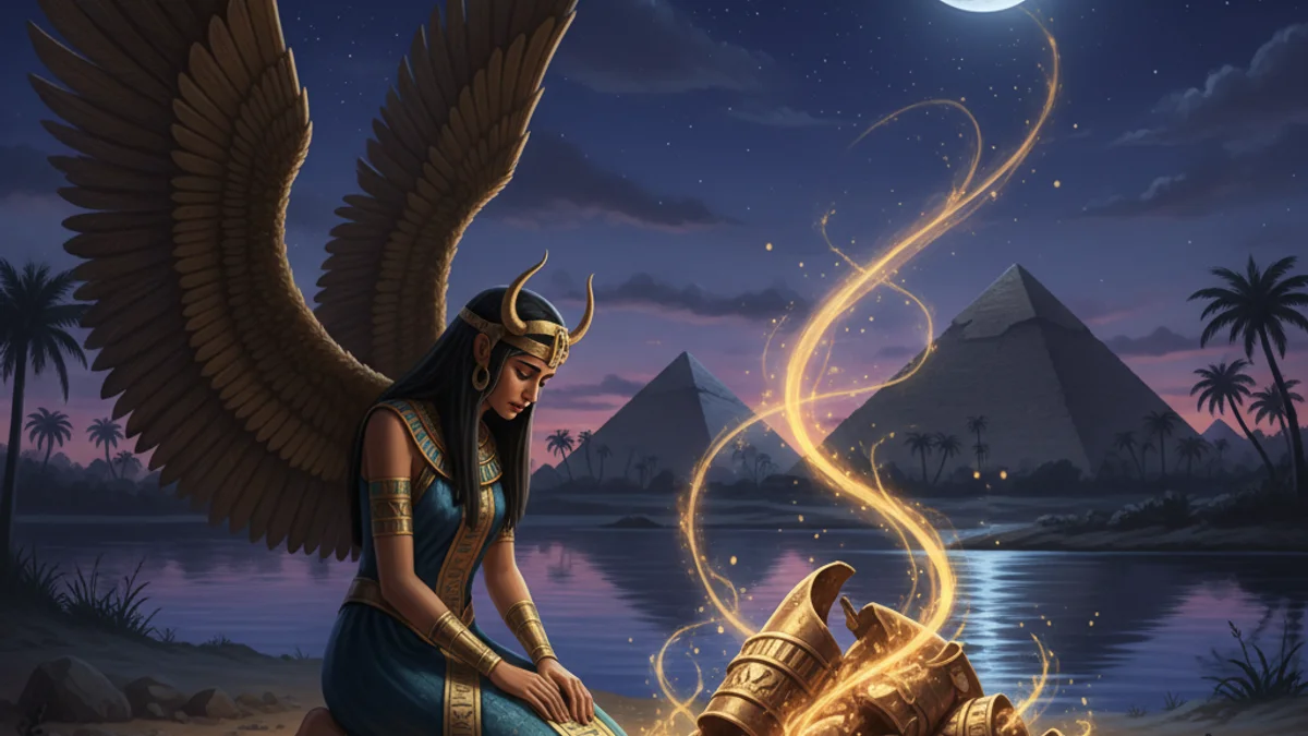 The Dismemberment of Osiris - Gods and Goddesses story illustration from Egyptian Mythology