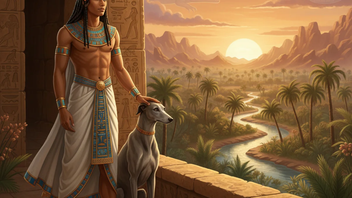 Illustration for The Doomed Prince - a pharaoh legends Egyptian Mythology story with moral lessons