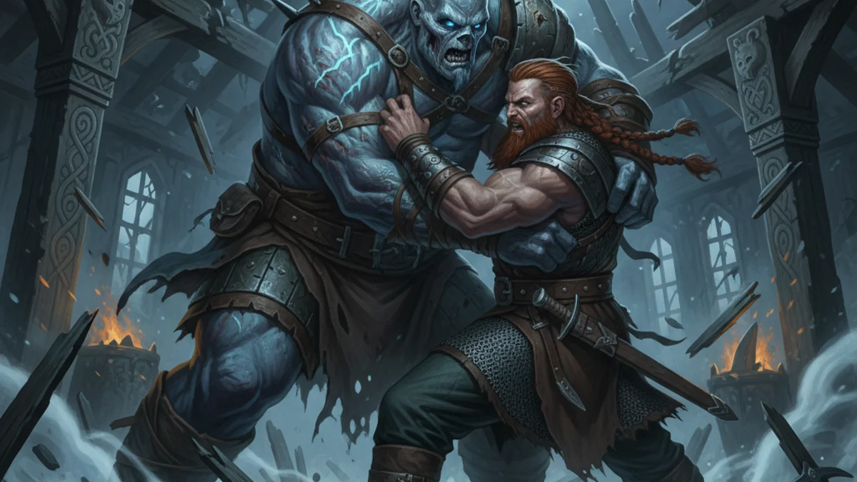 Illustration for The Draugr - a mythical beings Norse Myths story with moral lessons