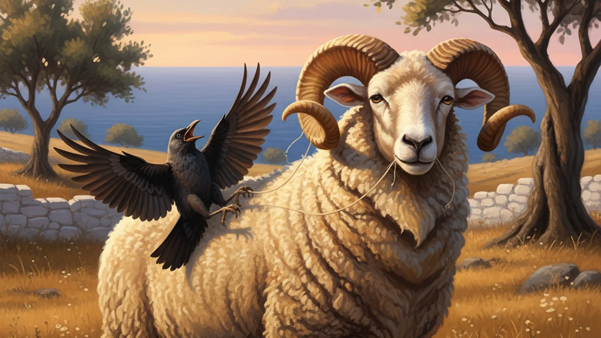 Illustration for The Eagle and the Jackdaw - a aesop's fables extended Moral Fables story with moral lessons