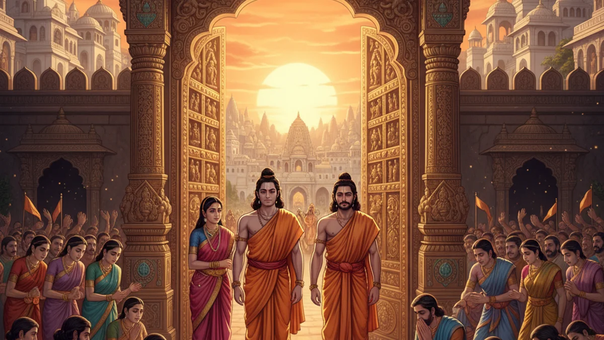 Illustration for The Exile of Rama - a stories from the ramayana Hindu Epics story with moral lessons