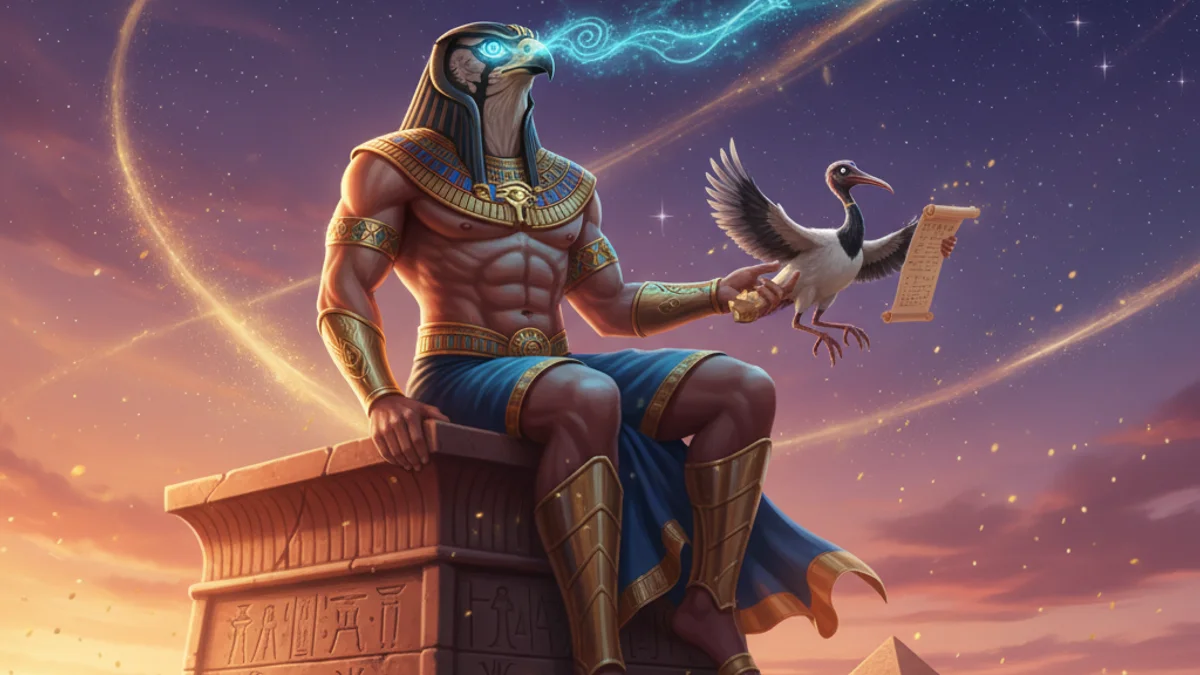 Illustration for The Eye of Horus - a gods and goddesses Egyptian Mythology story with moral lessons