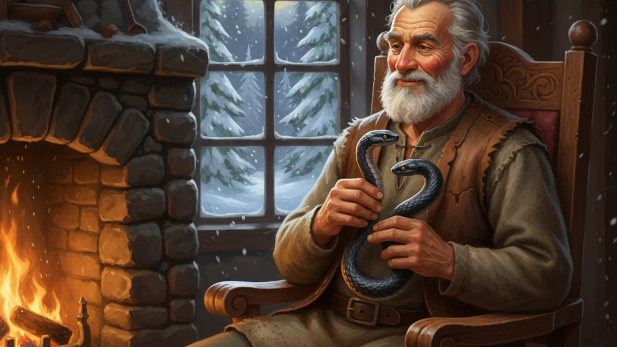 The Farmer and the Snake - Additional Aesop story illustration from Greek Fables