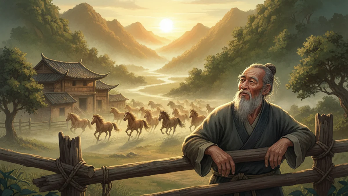 The Farmer's Luck - Teaching Stories story illustration from World Wisdom Tales