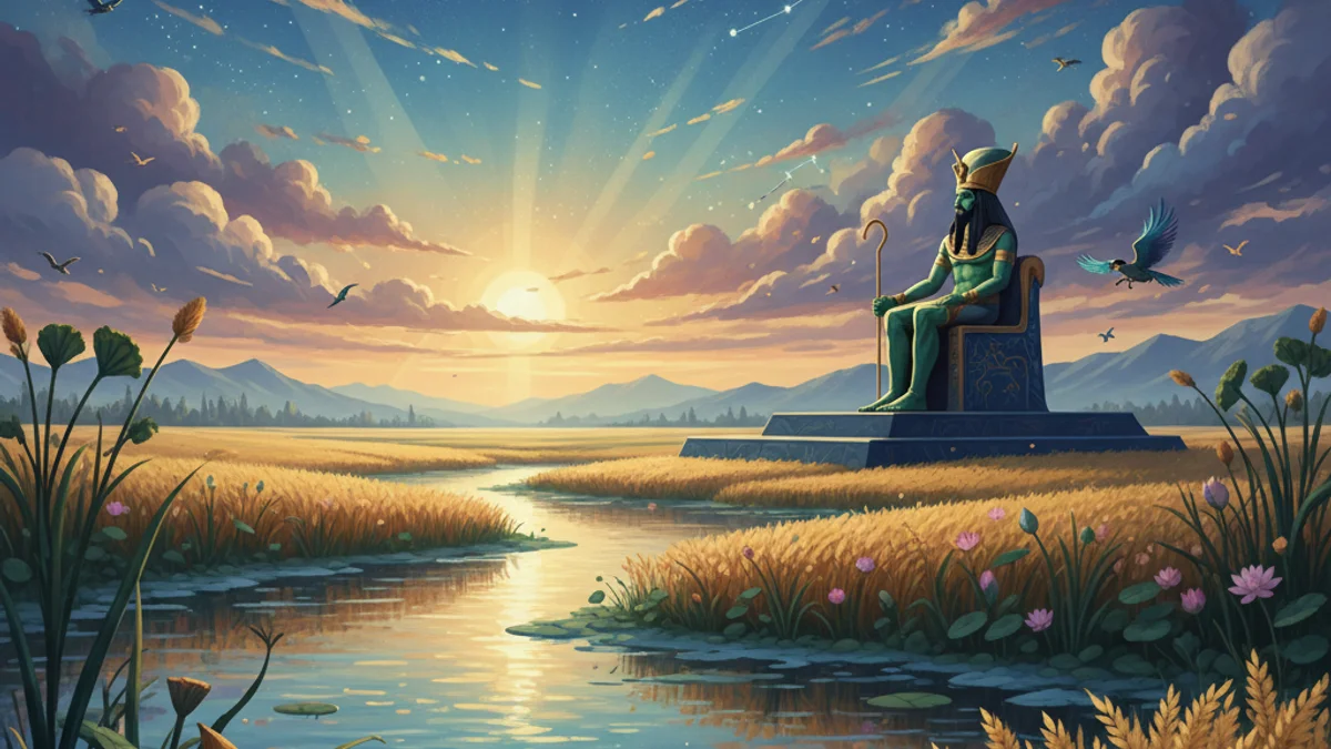 Illustration for The Field of Reeds - a tales of the afterlife Egyptian Mythology story with moral lessons