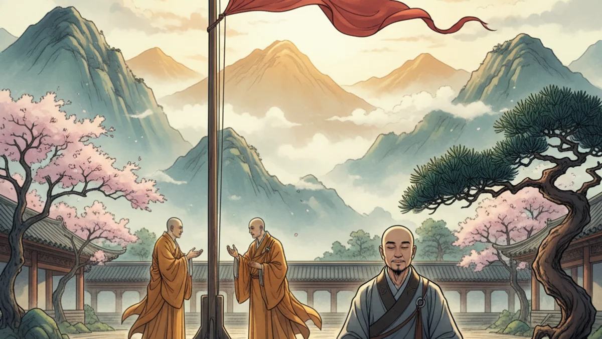 The Flag and the Wind - Additional Koans story illustration from Zen Stories