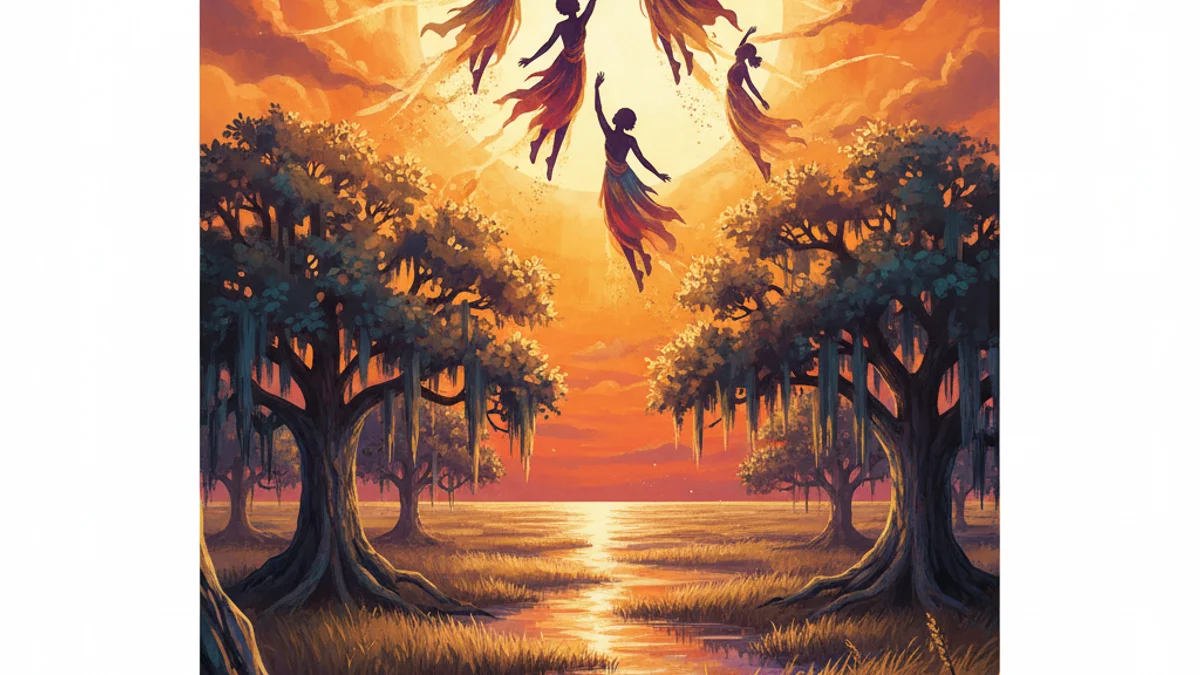 Illustration for The Flying Africans (Extended) - a sea island tales Gullah Geechee story with moral lessons