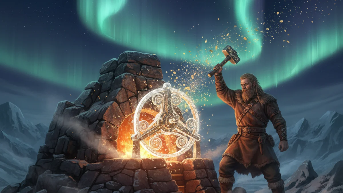 The Forging of the Sampo - Kalevala story illustration from Finnish Mythology