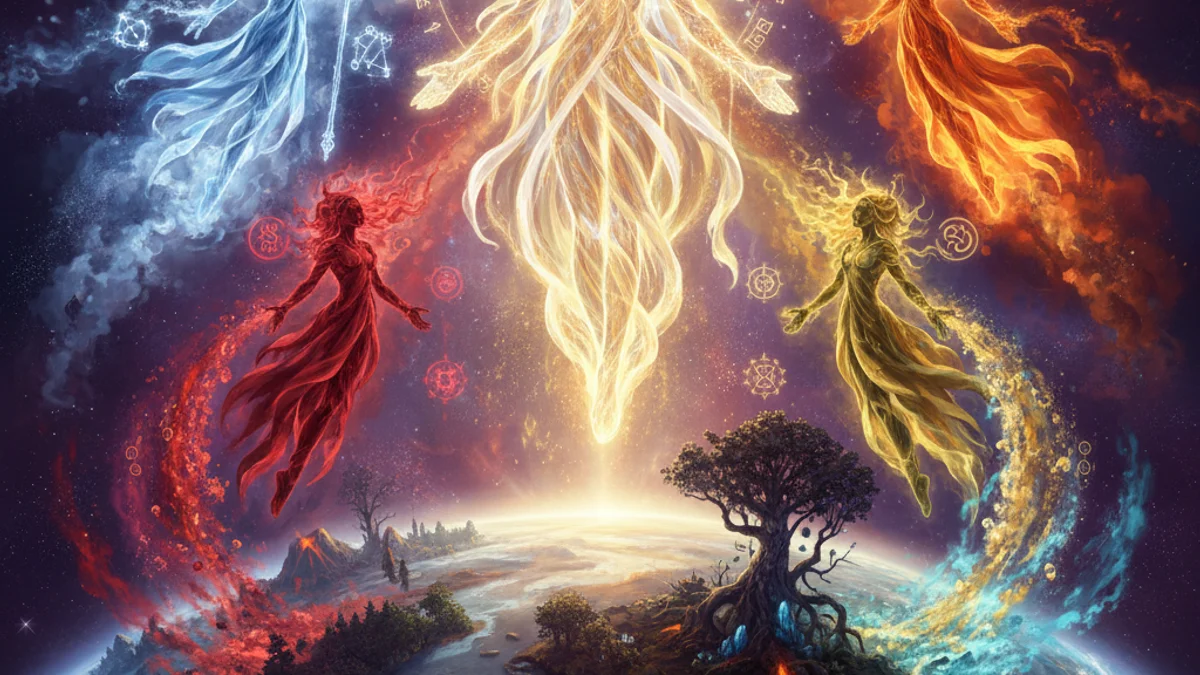 Illustration for The Four Directions - a creation stories Native American Legends story with moral lessons