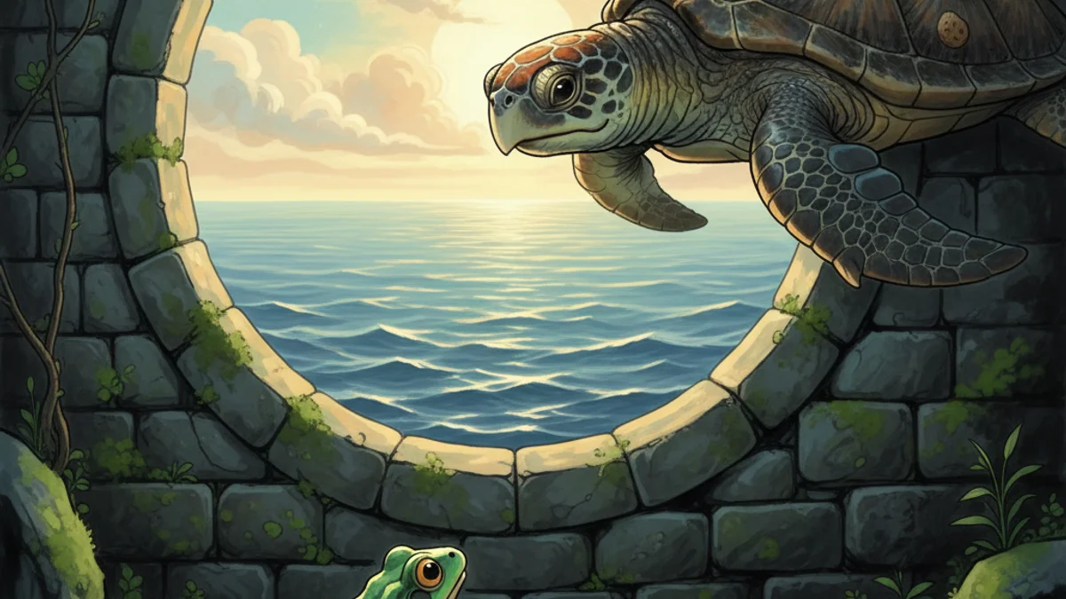 The Frog in the Well - Wisdom Stories story illustration from Taoist Tales