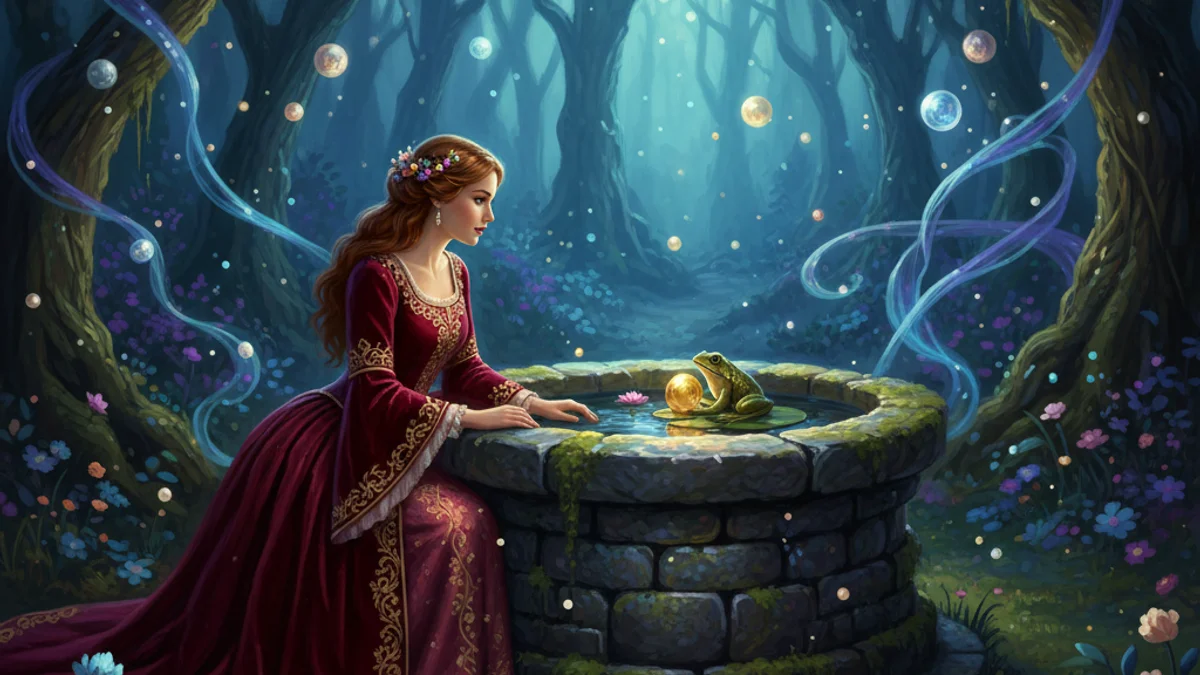 The Frog Prince - Brothers Grimm Stories story illustration from European Folklore