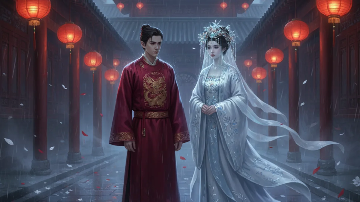 Illustration for The Ghost Bride - a ghost stories Chinese Legends story with moral lessons