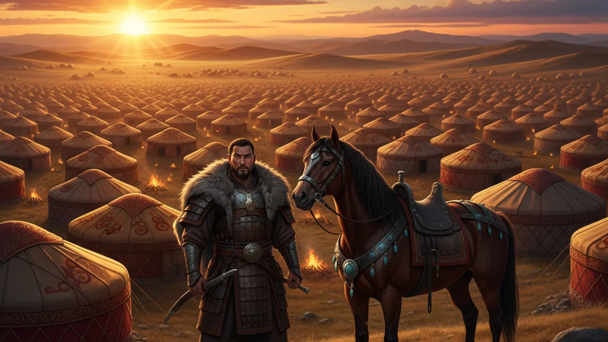 The Golden Horde - Tales of Mongol Conquests story illustration from Mongolian Epics