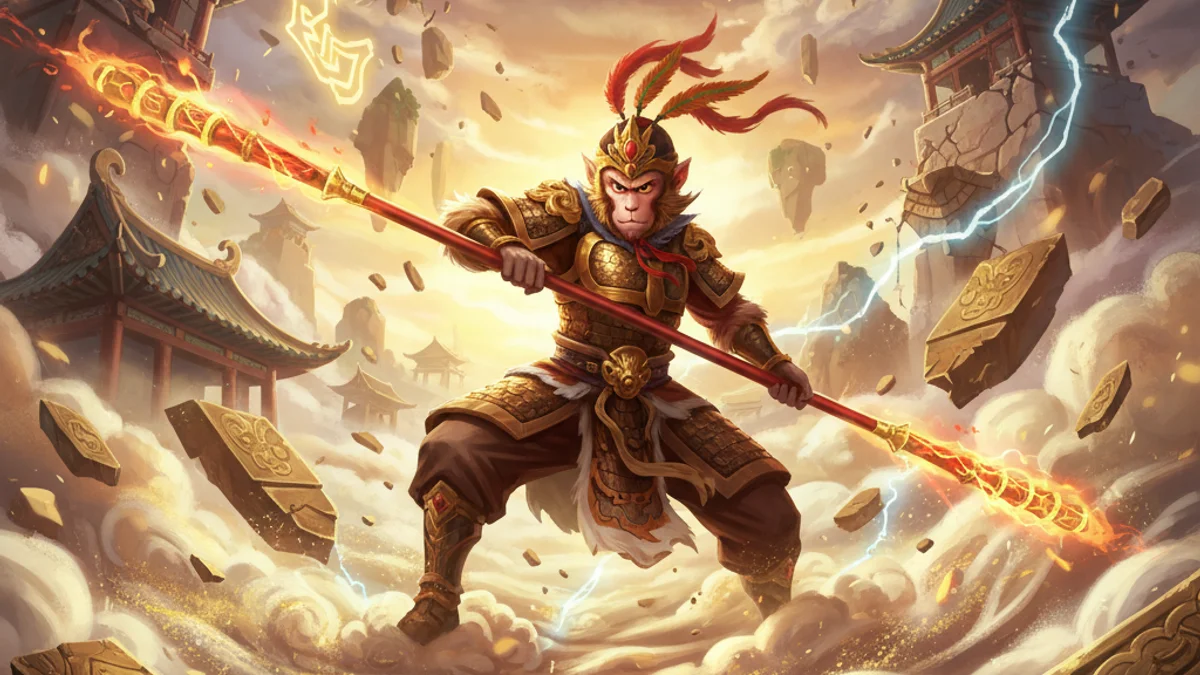 Illustration for The Havoc in Heaven - a journey to the west Chinese Legends story with moral lessons