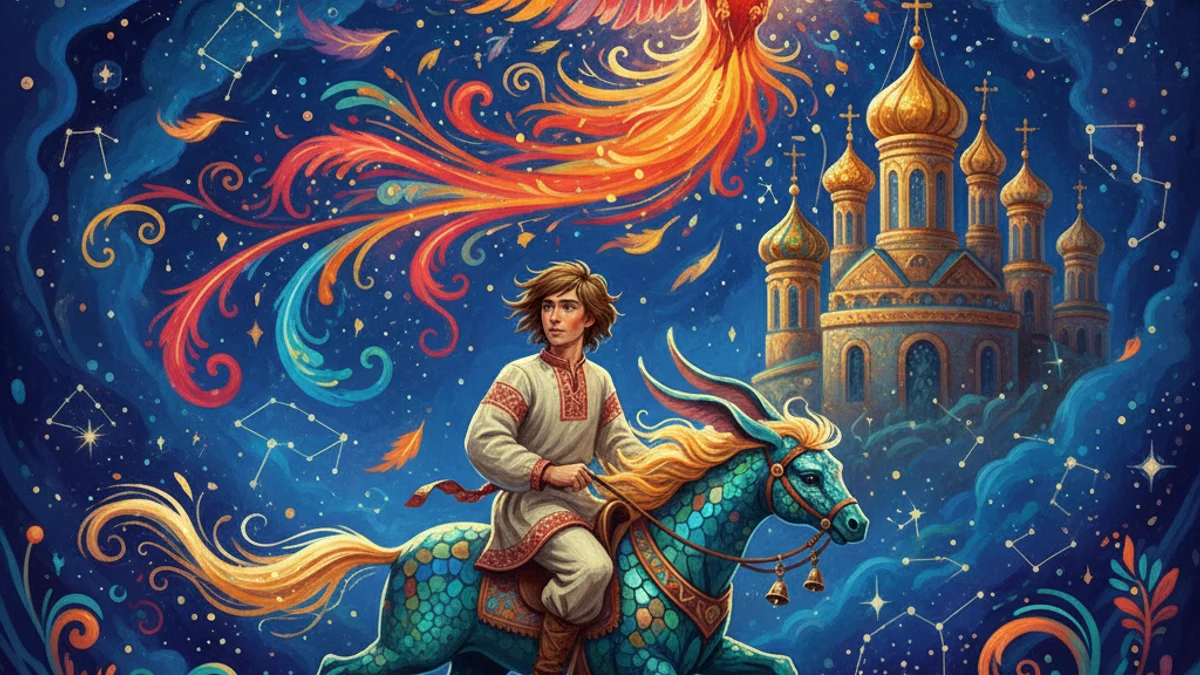 Illustration for The Humpbacked Horse - a slavic legends European Folklore story with moral lessons