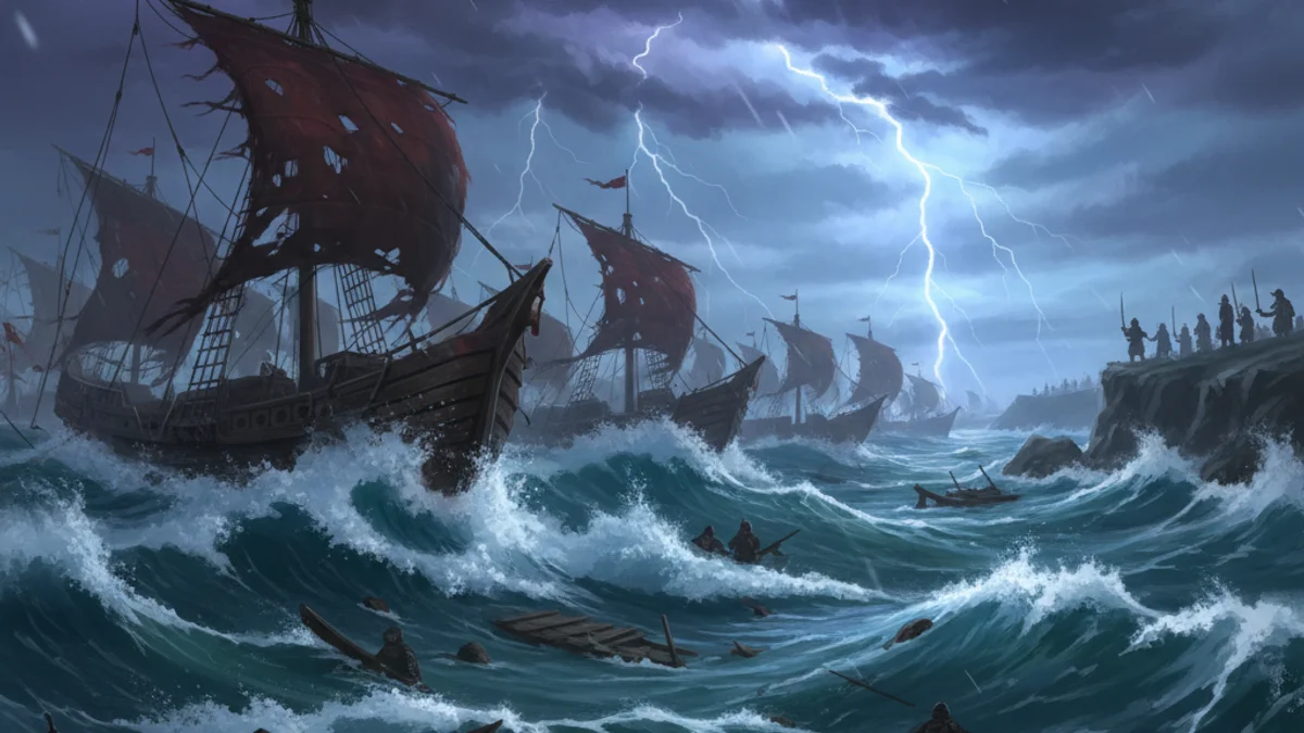 Illustration for The Invasion of Japan - a tales of mongol conquests Mongolian Epics story with moral lessons