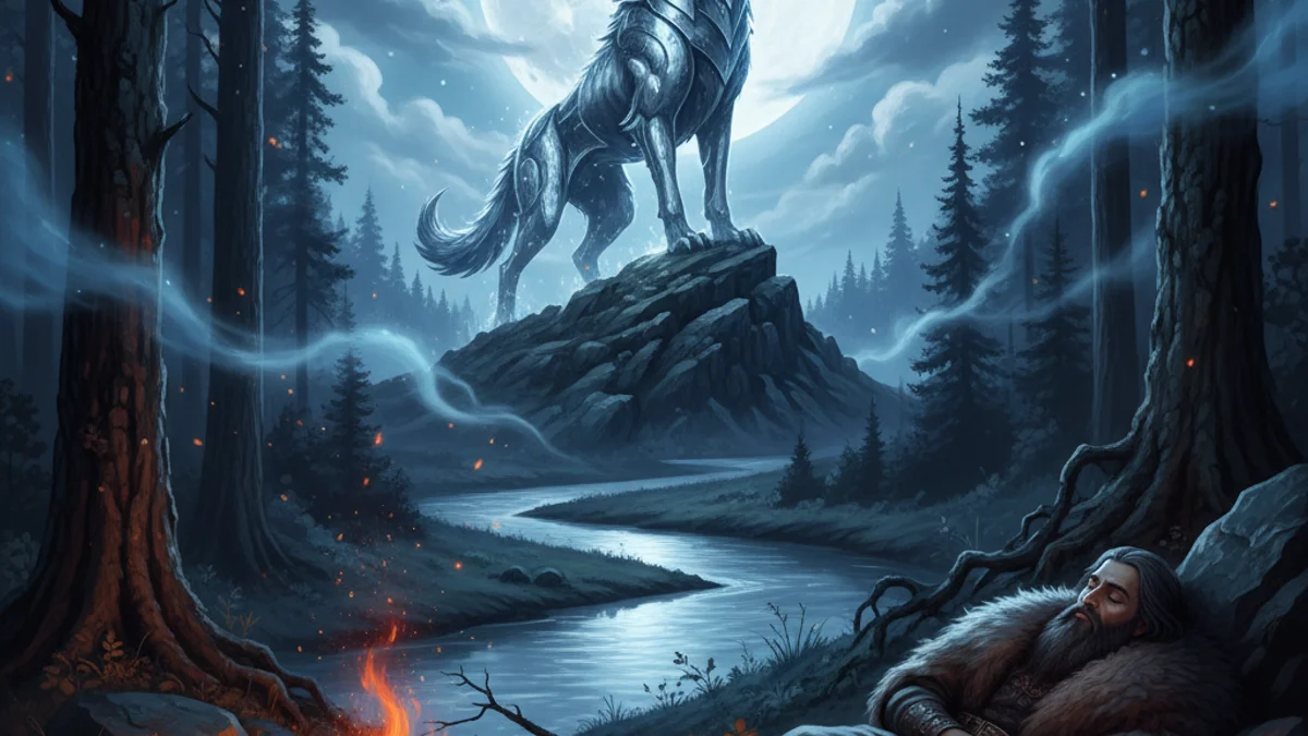 The Iron Wolf of Vilnius - Lithuanian Legends story illustration from Baltic Mythology