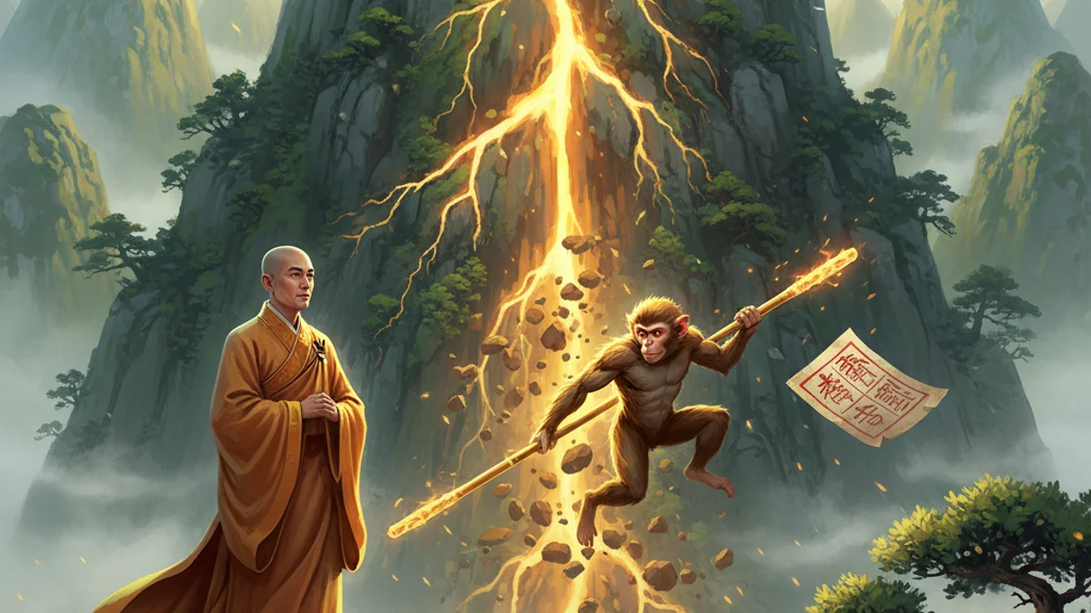 The Journey Begins - Journey to the West story illustration from Chinese Legends