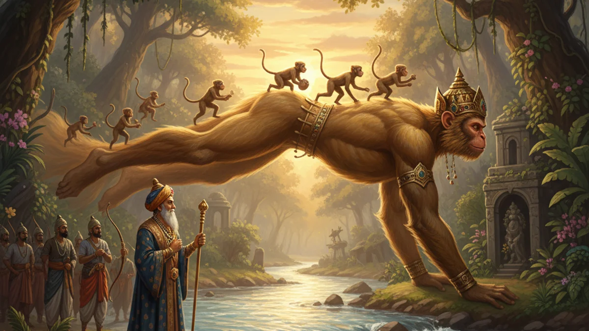 Illustration for The King and the Mango - a tales of compassion and wisdom Buddhist Jataka Tales story with moral lessons