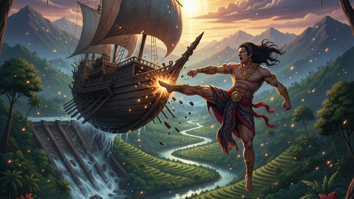 The Legend of Tangkuban Perahu - Classic Legends story illustration from Indonesian Folklore